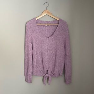 Moth by Anthropologie Purple Tie Sweater